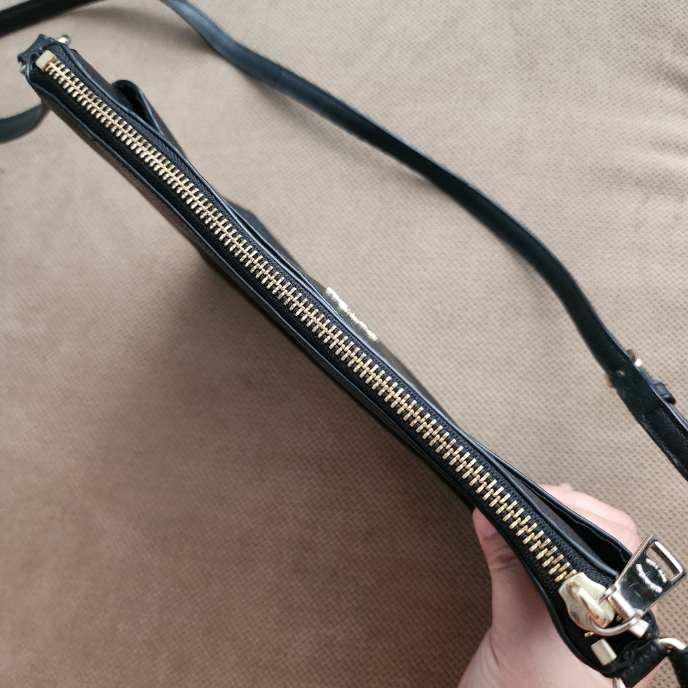 Coach Black Leather Crossbody with Gold Logo - Picture 6 of 15